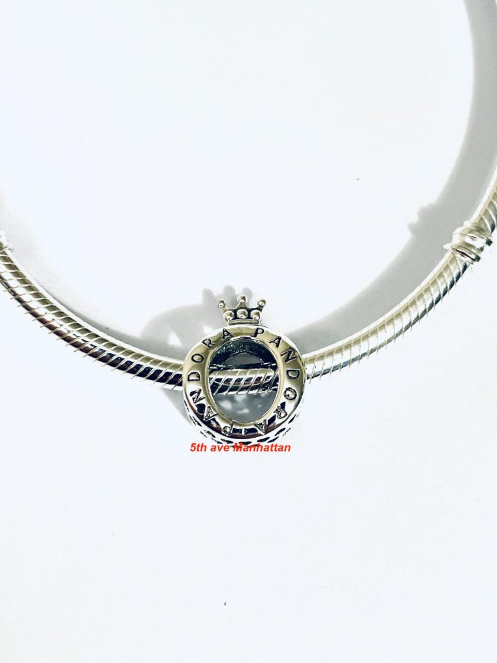 Authentic Pandora Silver Charm Crown O Charm / Pandora Silver Bracelet
